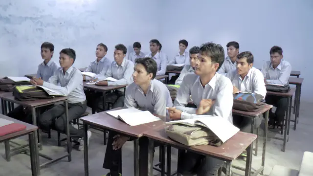 Students attending a classroom lesson at Navodya ITI